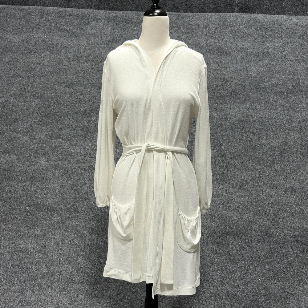 Cosabella Robe Womens Medium White Hooded Belted Lounge Pockets Made in Italy